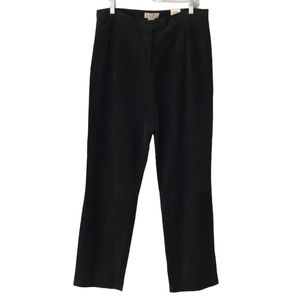 VTG Suede Pants Women’s 14 Black Leather High Rise Straight Leg Dead Stock New